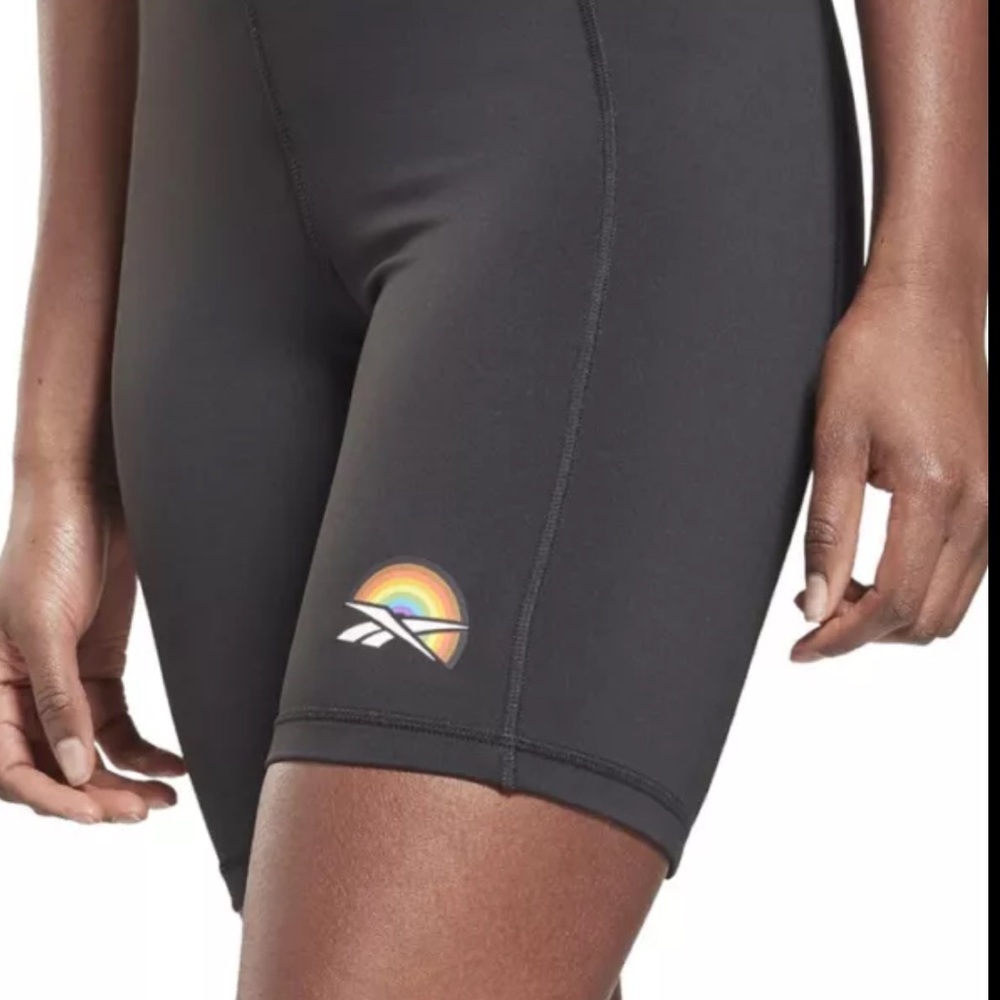Reebok PRIDE Bike Shorts With Rainbow Detail - Size XS